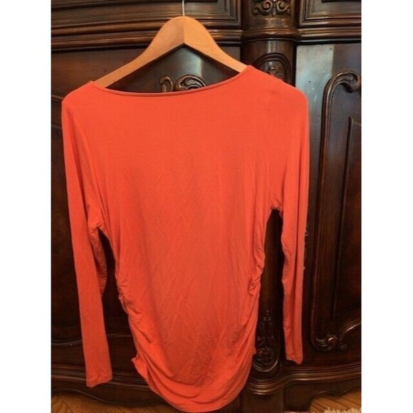 Soft Surroundings  MED Orange Tunic Top Boat Neck Coastal Core Beachy Travel - Picture 3 of 13